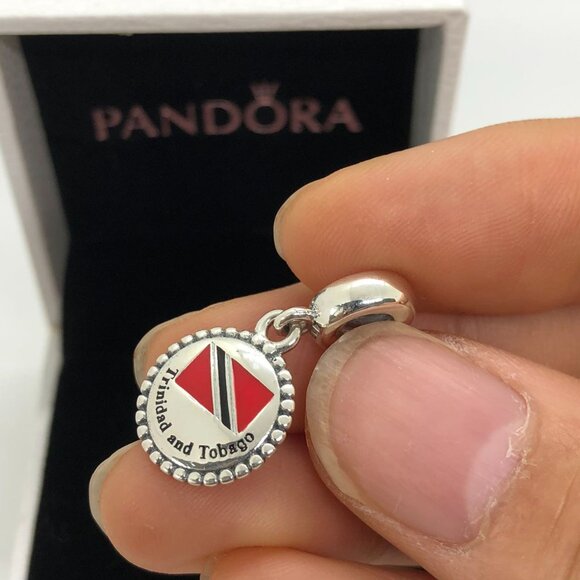 ✨🔥Pandora Trinidad and Tobago Flag Exclusive Dangle Charm Travel Pendant - Picture 4 of 4